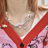 lutaotie Tossing Candies at the Fair Fairy Kei Fairycore Kawaii Choker with Optional Bracelet Set