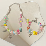 lutaotie Tossing Candies at the Fair Fairy Kei Fairycore Kawaii Choker with Optional Bracelet Set