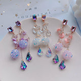 lutaotie Crystal Flower Seed Fairycore Princesscore Earrings