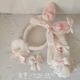 lutaotie Lady Lapinou Bunny Fairycore Cottagecore Princesscore Hair Accessory and Gloves Set