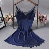 LANFUBEISI Brand New Chinese Women Robe Satin Nightgown Sexy Nightshirt Sleepwear Lace Bath Gown Summer Casual Home Night Dress Nighty