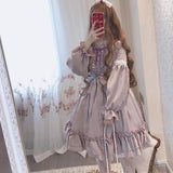 LoveFery Ruffled Puff Sleeve Bowtie Princesscore Dress