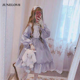 LoveFery Ruffled Puff Sleeve Bowtie Princesscore Dress