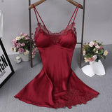 LANFUBEISI Brand New Chinese Women Robe Satin Nightgown Sexy Nightshirt Sleepwear Lace Bath Gown Summer Casual Home Night Dress Nighty