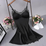 LANFUBEISI Brand New Chinese Women Robe Satin Nightgown Sexy Nightshirt Sleepwear Lace Bath Gown Summer Casual Home Night Dress Nighty