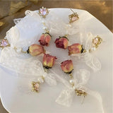 lutaotie Mina's Dried Roses Fairycore Cottagecore Princesscore Earrings