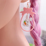 lutaotie Carrot Cake and Pink Ribbons Fairycore Princesscore Cottagecore Earrings