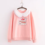 lutaotie Whipped Cream on Cherry Pie Bunny Sweater Top