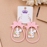 lutaotie Carrot Cake and Pink Ribbons Fairycore Princesscore Cottagecore Earrings