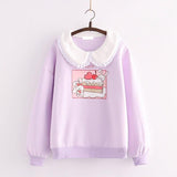 lutaotie Whipped Cream on Cherry Pie Bunny Sweater Top