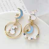 lutaotie Furry Tomodachi Kitten Bunny Fairycore Cottagecore Princescsore Earrings