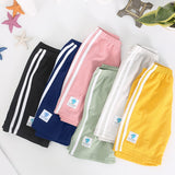 LUTAOTIE Summer Children's Shorts Baby Sports Shorts Boys and Girls Casual Beach Pants Home Solid Color Shorts