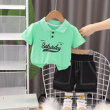 LUTAOTIE Boys' Short-Sleeved Polo Shirt  New Summer Clothes Children Toddler Baby Western Style Internet Hot Fashionable Children's Lapel Clothes