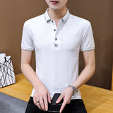 LUTAOTIE Summer New Men's Short-Sleeved All Cotton T-shirt Top Casual Business High-End Elegant Young and Middle-Aged Polo Shirt Men