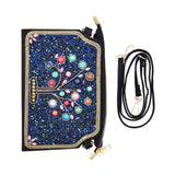 LUTAOTIE  Xinjiang Travel Crossbody Bag Ethnic Style Turquoise Bead Mobile Phone Bag Adjustable Leather Shoulder Bag Vintage Clutch