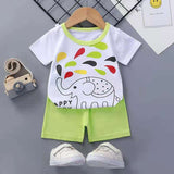 LUTAOTIE Summer Suit Children's Short-Sleeved Shorts Baby Girl Homewear Clothes Baby T-shirt Boys' Pajamas 0-1-2-3 Years Old