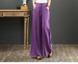 LUTAOTIE  16 Colors  Spring and Summer Korean Style Artistic Cotton Linen Women's Pants Loose plus Size Wide Leg Pants High-Waist Mopping Pants Straight