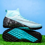 Foreign Trade Popular Style Soccer Shoes High-Top Assassin Spike Track Spikes Shoes Professional Competition Special Wholesale Children's Football Shoes Soccer Shoes