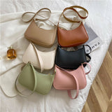 LUTAOTIE  Cross-Border Women's Bag New Fashion Underarm Square Bag Candy Color Simple Small Bag Dumpling Shoulder Bag