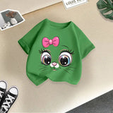 LUTAOTIE Cross-Border Girls T-shirt Short Sleeve  Summer New Western Style Children's Shirt Boys' Half Sleeve Kids Summer Clothing Clothes