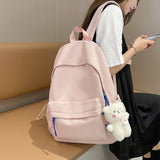 Autumn and Winter New Korean Style Solid Color Nylon Student Backpack Simple Fresh Men's and Women's Backpack