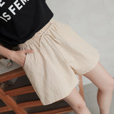 LUTAOTIE  Foreign Trade Popular Style Summer New Loose Cotton Crepe plus Size Student Sports Casual Shorts Women's Wide-Legged Pants