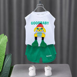 LUTAOTIE Boys Summer Vest Shorts Set  New Baby Cool Handsome Sleeveless Sports Thin Section Summer Clothes Children's Wear Wholesale