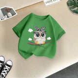 LUTAOTIE Cross-Border Girls T-shirt Short Sleeve  Summer New Western Style Children's Shirt Boys' Half Sleeve Kids Summer Clothing Clothes