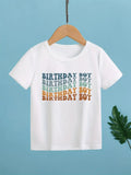 LUTAOTIE Children's Short-Sleeved T-shirt New Tide Brand Children's Clothing Summer Half Sleeve Boys Girls Cotton T-shirt Cross-Border Birthday Boys