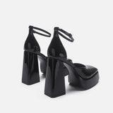 LUTAOTIE Mary Jane High Heels Women Chunky Heel Barbie Waterproof Platform Super High Heels Waterproof Platform Shoes Women Hollowed Sandals Women