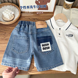 LUTAOTIE Summer Children's Clothing for Boys and Children Korean Style Trendy Denim Shorts Fifth Pants Wholesale Delivery