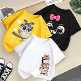 LUTAOTIE Cross-Border Girls T-shirt Short Sleeve  Summer New Western Style Children's Shirt Boys' Half Sleeve Kids Summer Clothing Clothes