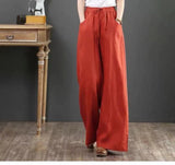 LUTAOTIE  16 Colors  Spring and Summer Korean Style Artistic Cotton Linen Women's Pants Loose plus Size Wide Leg Pants High-Waist Mopping Pants Straight