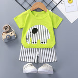 LUTAOTIE Summer Suit Children's Short-Sleeved Shorts Baby Girl Homewear Clothes Baby T-shirt Boys' Pajamas 0-1-2-3 Years Old