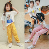 LUTAOTIE Bloomers 23 Spring/Summer New Children's Pants Casual Pants Girls Boys' Pants Ankle-Tied Loose Outer Wear Children's Anti-Mosquito Pants