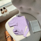 Children's Clothing Girls Bottom Sweater 2024 Autumn New Children's Sweater Baby Hot Style Bottom Sweater Spring and Autumn Sweater