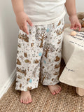 LUTAOTIE Children's Anti-Mosquito Pants Summer Thin Bamboo Cotton Gauze Girls' Anti-Mosquito Pants Boy Long Pants Baby Air Conditioning Pants