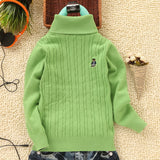 Children's fleece turtleneck boys and girls cotton knitted sweater children's clothing autumn and winter bottoming sweater sweater middle and old children