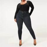 2024  plus Size Stretch Women's Jeans  European and American Large Size Belly Contraction Butt-Lift Underwear