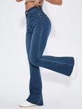 European and American High Waist Slim Stretch Shaping Bell-Bottom Pants Women's Jeans