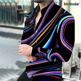 LUTAOTIE Foreign Trade European and American New  Spring and Autumn Men's plus Size Top Shirt Long Sleeve Printed Shirt Men's Cardigan