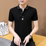 LUTAOTIE Summer New Men's Short-Sleeved All Cotton T-shirt Top Casual Business High-End Elegant Young and Middle-Aged Polo Shirt Men