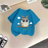 LUTAOTIE Cross-Border Girls T-shirt Short Sleeve  Summer New Western Style Children's Shirt Boys' Half Sleeve Kids Summer Clothing Clothes