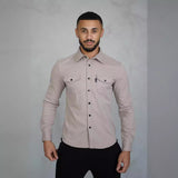 LUTAOTIE Step into  Autumn and Winter New European and American Style Men's Clothing Youth Casual Men's Shirts in Stock Brushed