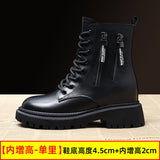 Hight Increasing Martin Boots Women's Shoes  New British Style All-Matching Warm Short Boots Autumn and Winter plus Velvet Snow Boots