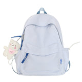 Autumn and Winter New Korean Style Solid Color Nylon Student Backpack Simple Fresh Men's and Women's Backpack