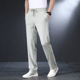 LUTAOTIE Summer New Light Business Casual Men's Trousers Mulberry Silk Baggy Straight Trousers Solid Color Fashion Men's Pants Ps0079