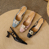 LUTAOTIE Casual Cool High Closed Toe Fairy Heels