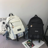 Korean Style Large Capacity Student Schoolbag New Fashion Couple Backpack Ins Trendy Cool Travel Simple Backpack