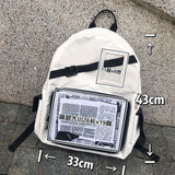 Kuletong Cartoon Backpack Large Capacity Daily Neutral College Backpack Student Class Computer Travel Transparent Cartoon Backpack Schoolbag